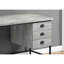 Bureau d'ordinateur, bureau personnel, ordinateur portable, tiroirs de rangement, L 55 po, bureau, stratifié gris, contemporain, moderne