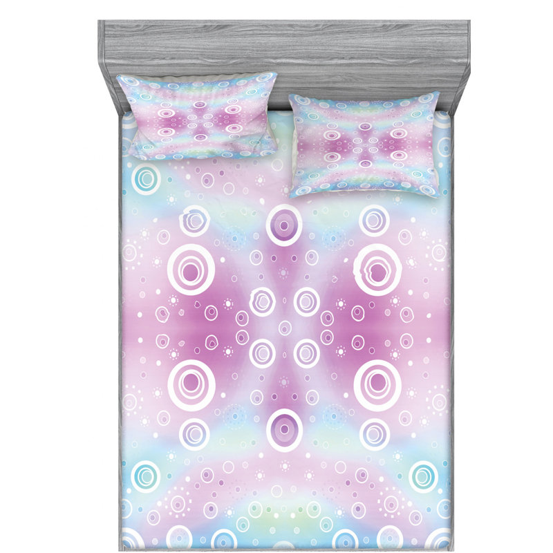 Microfiber Geometric Sheet Set, Queen Sheet Set with Fitted Sheet