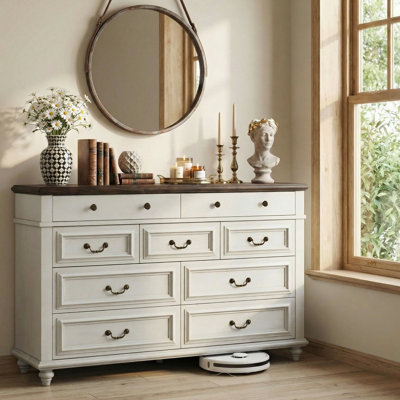 Eilam Solid and Manufactured Wood 9-Drawer Dresser