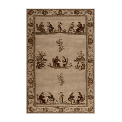 Tapis beige français lavable à la machine
