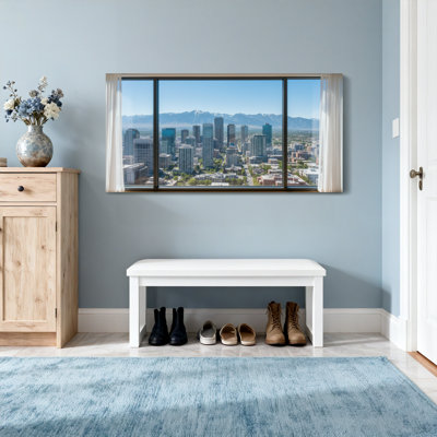 Scène de fenêtre avec vue sur les montagnes et paysages urbains Z251225161612195237