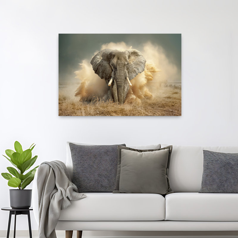 Art mural contemporain abstrait Desertelephant, H 48 po x l 32 po