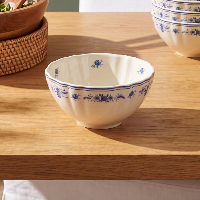 Vila Pasta Bowls, Beige/Blue