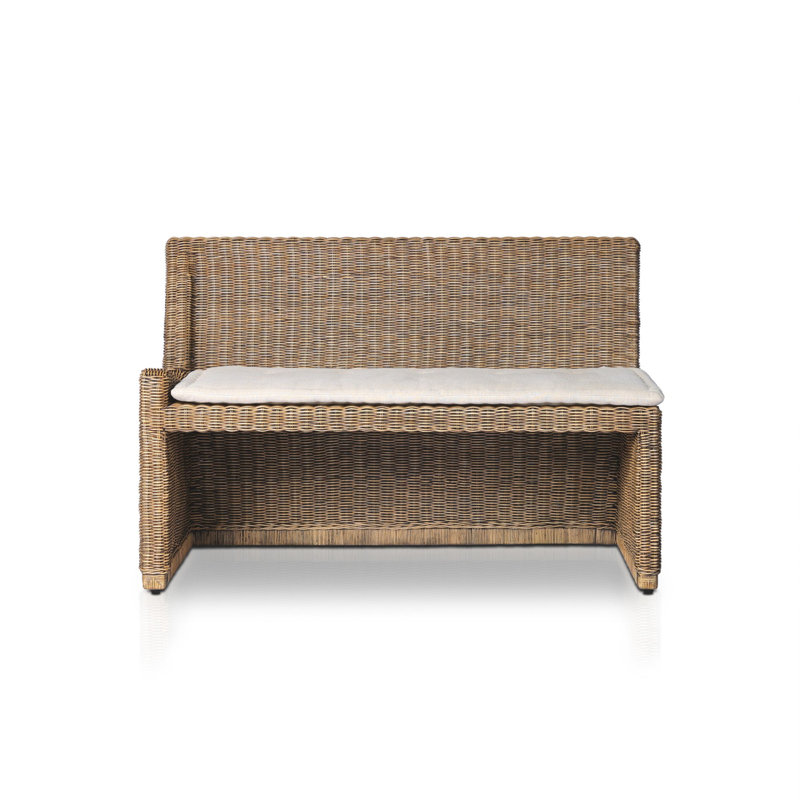 Senna Woven Dining Bench, 33" H x 49" W x 26.25" D