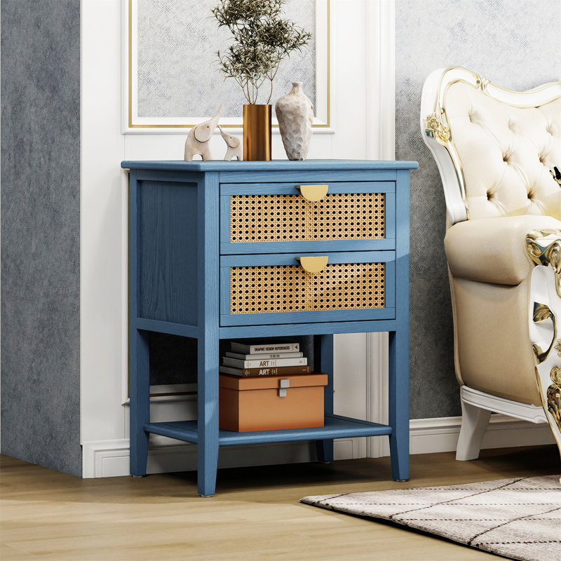 American Furniture, table d'appoint à 2 tiroirs, table de bout, convient à la chambre à coucher, au salon et au bureau