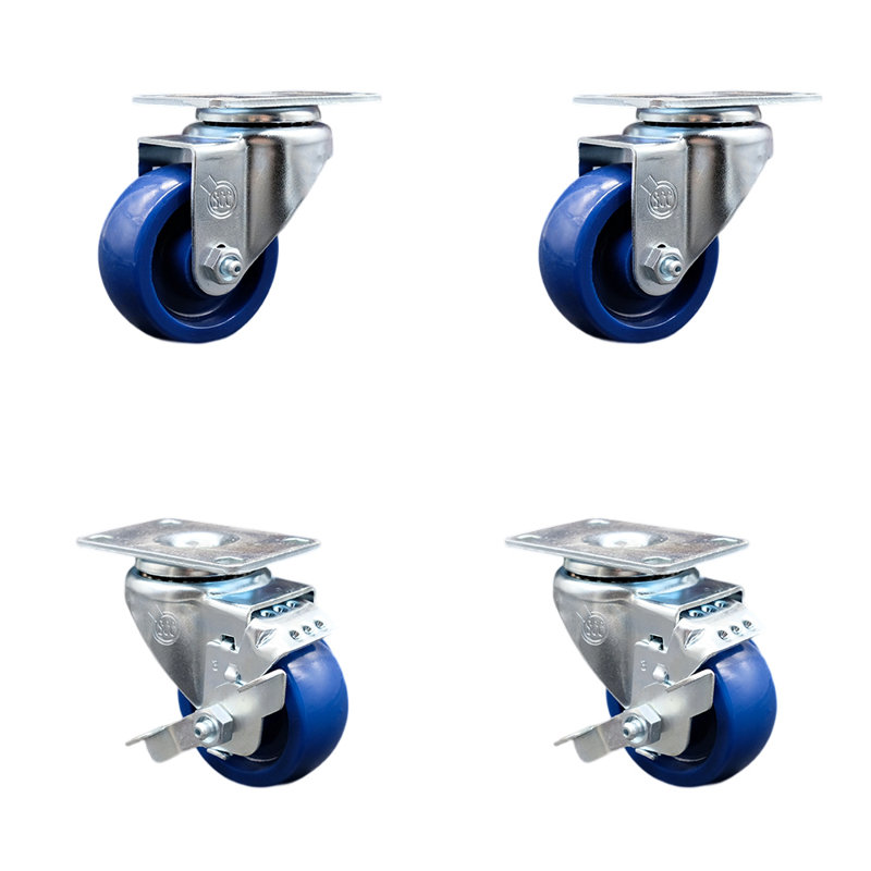 4 Piece Solid Polyurethane Caster Set