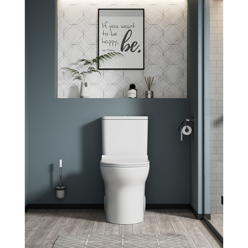 Toilette allongée une pièce à double chasse élégante avec hauteur confortable et siège à fermeture en douceur