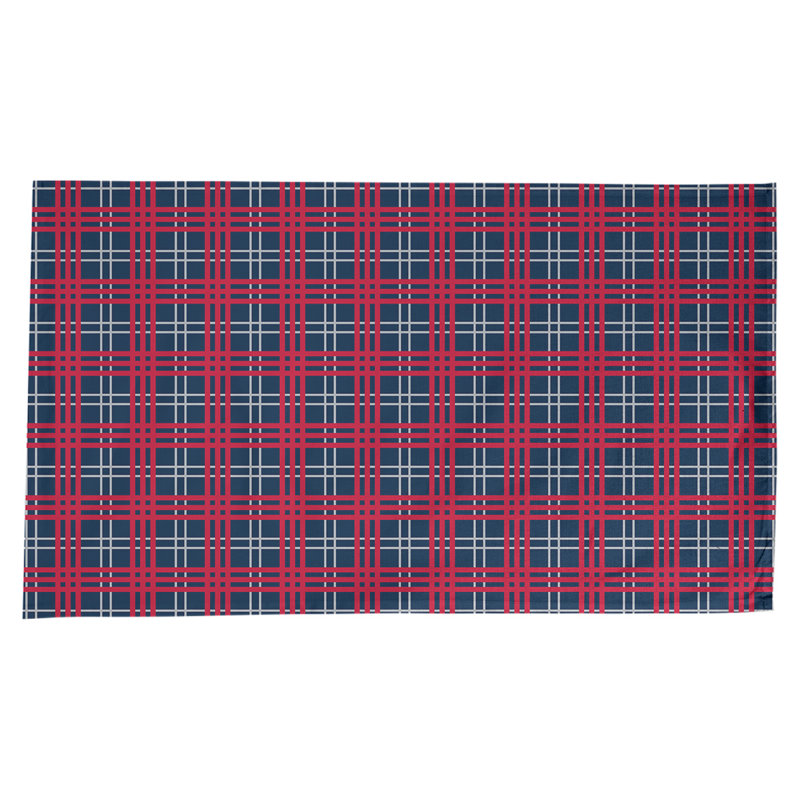 Nappe en mélange de coton à carreaux, Bleu nautique / argent New Century / rouge