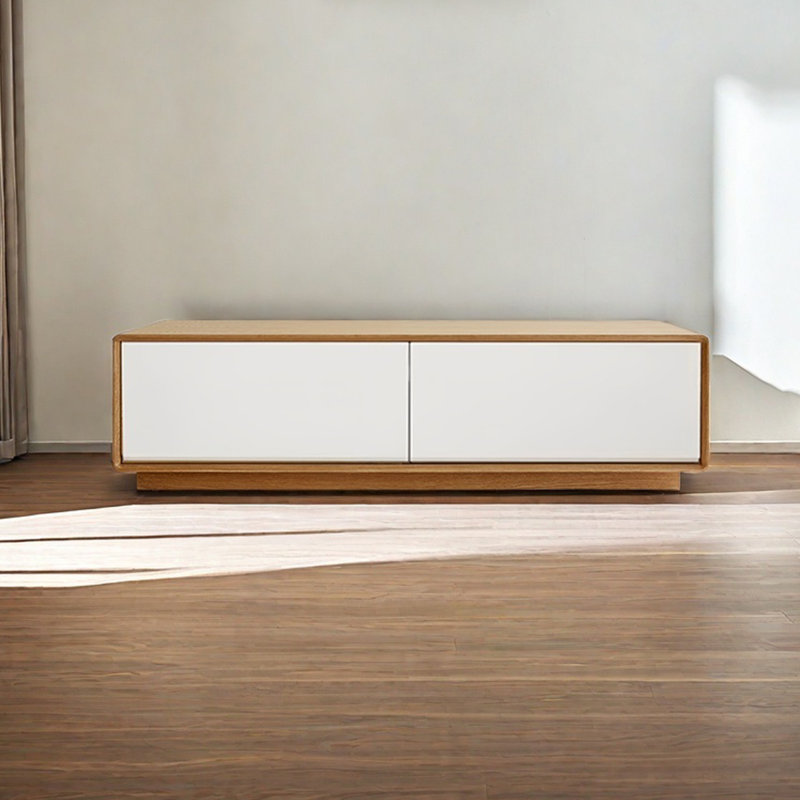 Modern simple rectangular coffee table living room, Burlywood, 13.8" H x 51.2" L x 27.6" W, White