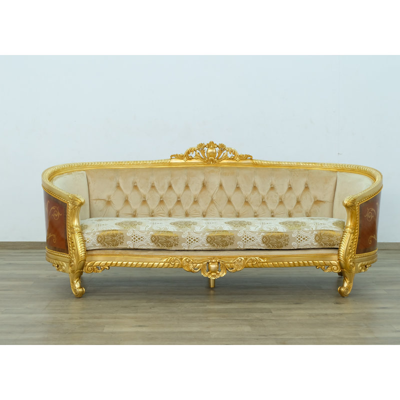 Sofa, Gold, 44.5" H x 105" W x 37.5" D