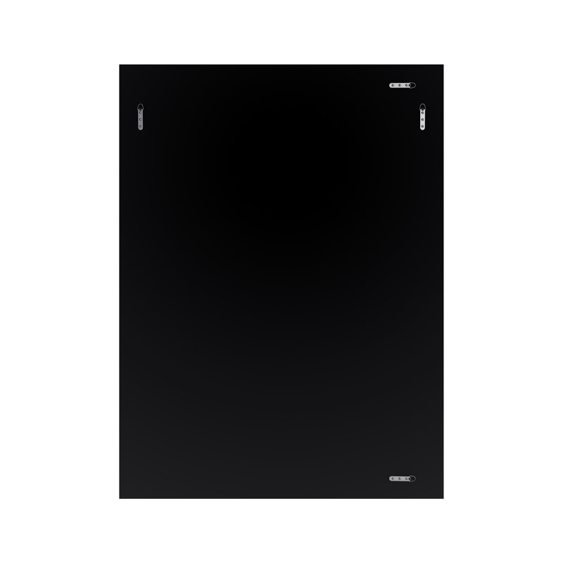 Glass Flat Wall Mirror with Hooks, 40" x 30"