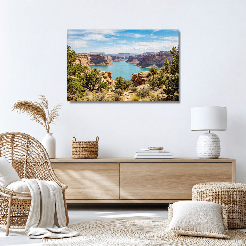 Tableau sur toile Red Rock Canyon surplombant la rivière Turquoise, H 16 po x l 24 po