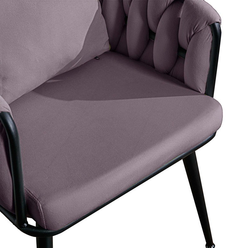 Maylyn 18'' H Tufted Velvet Armchair, Purple
