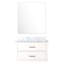 Meuble-lavabo blanc 30 po x 22 po avec comptoir en marbre et miroir de 28 po à fermeture douce, avec panneaux en contreplaqué