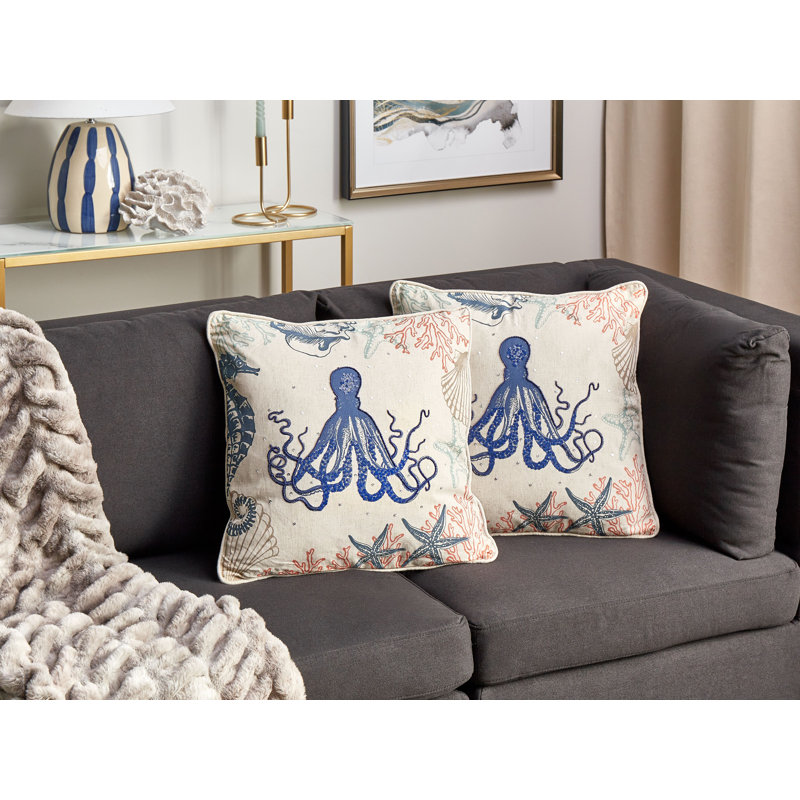 Animal Print Beige Square Cushion