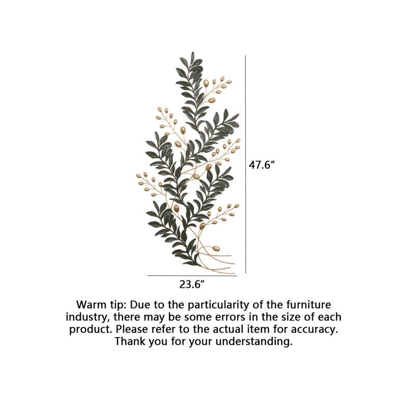 Modern Luxury Iron Leaf Wall Decor Botanical Wall Hanging