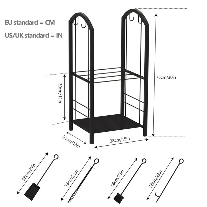 Antora 38cm W Metal Log Rack