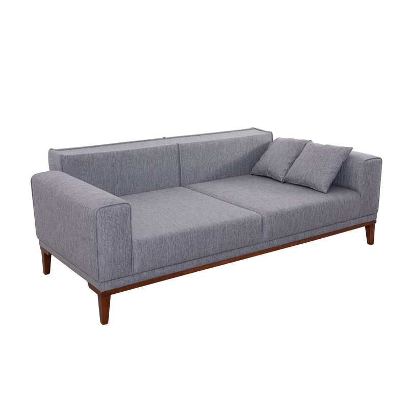 Canapé-lit rembourré 87,8 po Shiena, 100 % polyester gris