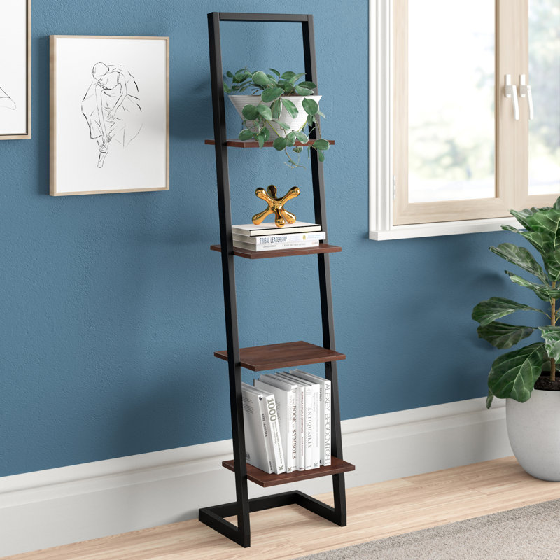 Slayter Ladder Bookcase, Black/Cherry