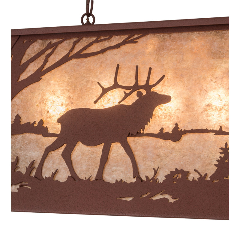 6 - Light Pendant, Rust, 44" H x 33" W x 17.25" D, Silver Mica