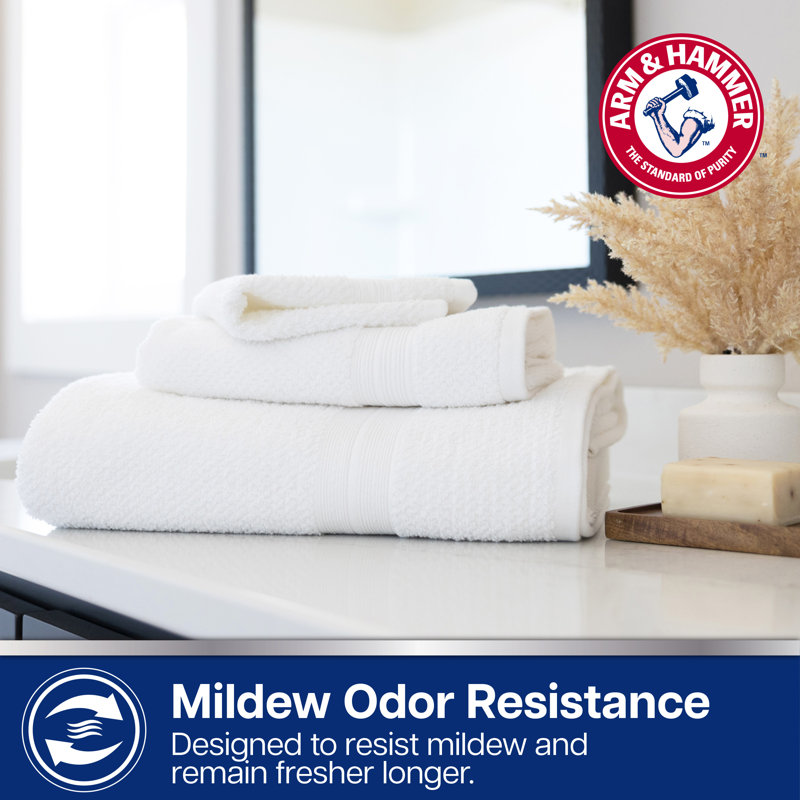 Arm & Hammer Quick Dry Bath Towel Set, Gray, 6 Piece Towels Set