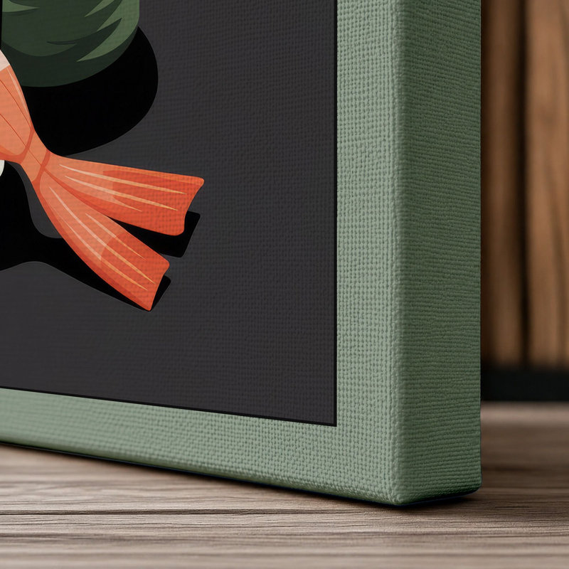 Sushi Arrangement Modern - Wrapped Canvas, Sage Border, 24x16 - 61.0 x 40.6 cm