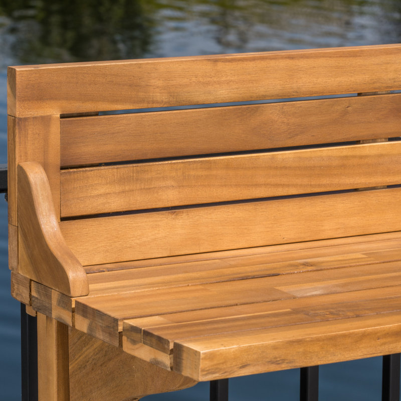 Table de balcon en bois massif Bushnell, Teinte naturelle