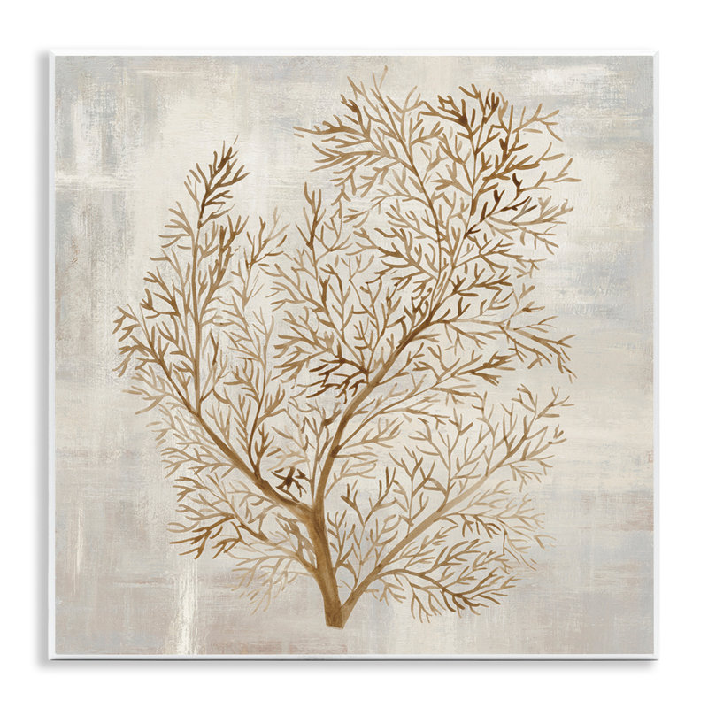 Plaque murale botanique Beige Tides, design par Hannah Dawson