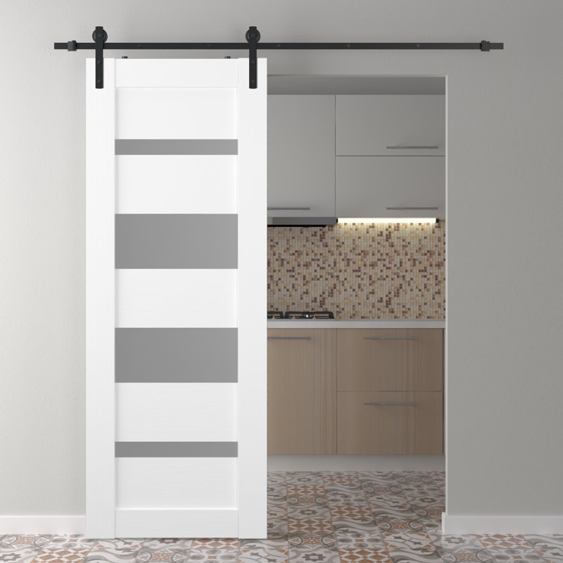 Porte de grange Mirella, Blanc, 27,75 po x 83,23 po