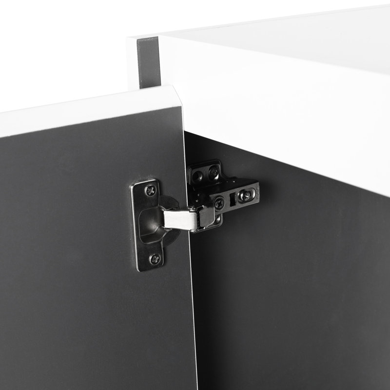 Meuble-lavabo de salle de bain avec lavabo en résine et armoire latérale - 60 po, moderne, 3 tiroirs de rangement à fermeture en douceur contemporain