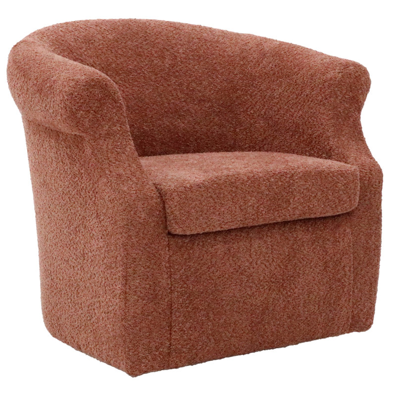 Fauteuil demi-tonneau pivotant l 3,5 po Buril, Mélange de polyester rouge