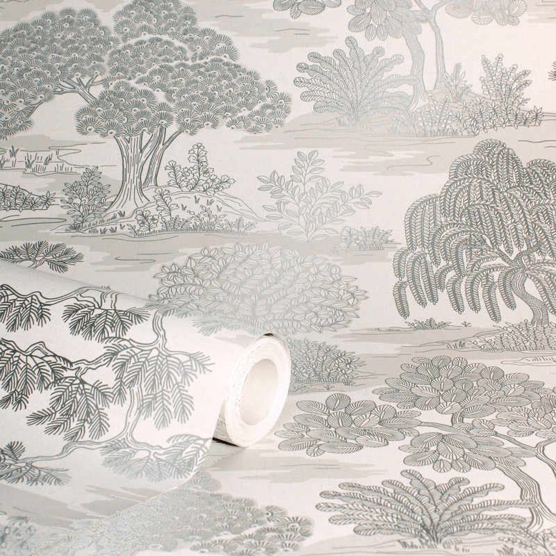 Cochrane 10.5m x 52cm Smooth Non-Pasted Wallpaper Roll, Silver