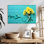 Bouquet de jonquilles Harnek sur fond bleu