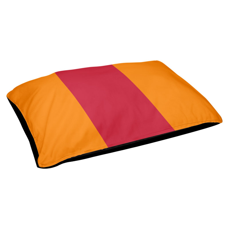 Coussin Houston, Petit (l 28 po x P 18 po x H 6 po), Orange / Rouge