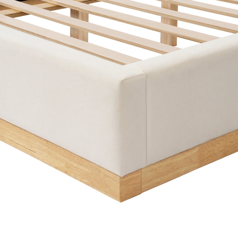 Blanca Queen Solid Wood Base Upholstered Bed, Queen