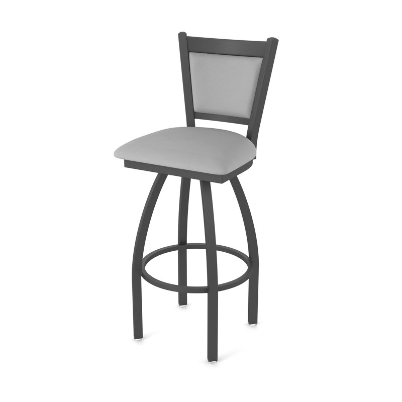 Tabouret pivotant Hadleigh, Tabouret de comptoir (siège d'une hauteur de 25 p, Étain, Vinyle - gris Folkstone Canter