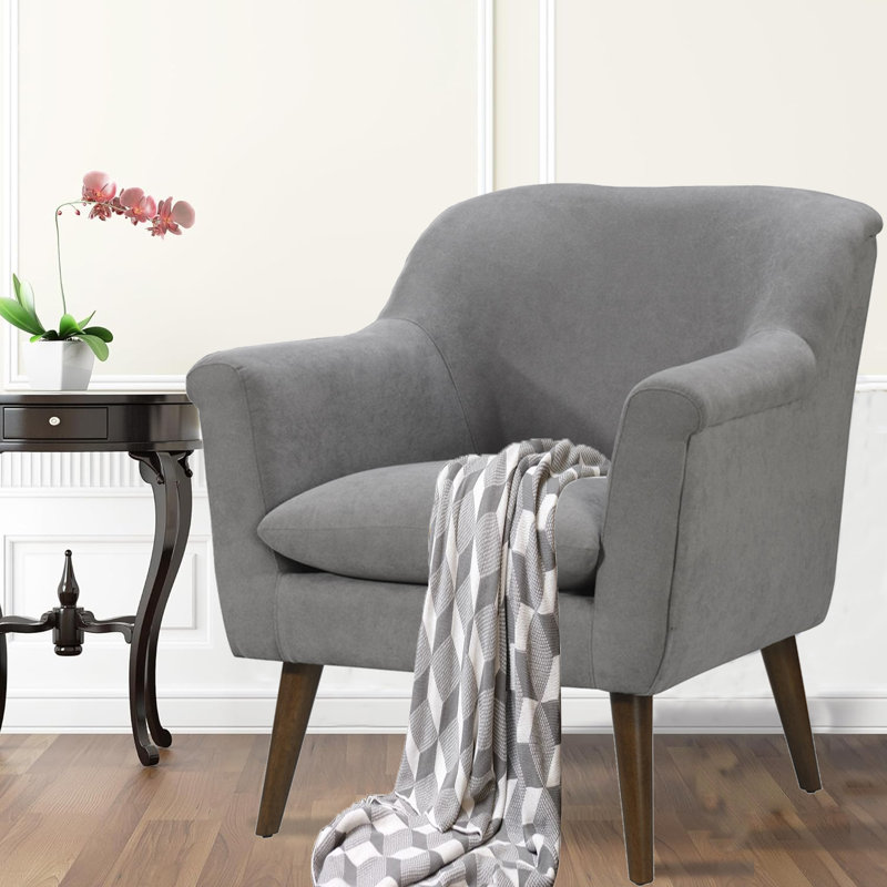 Fauteuil de 32 po Klinton, Mélange de polyester gris clair