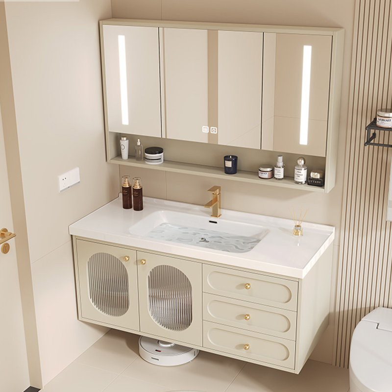 Modern light luxury vanitie bathroom cabinet, Beige