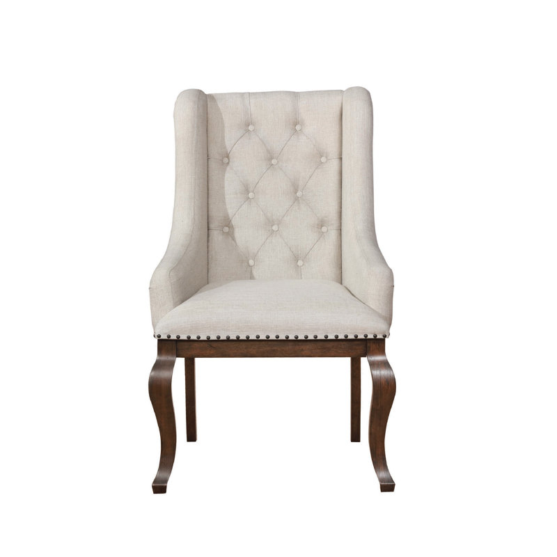 Marcelo 20.75'' H Tufted Upholstered Armchair, Cream/Antique Java
