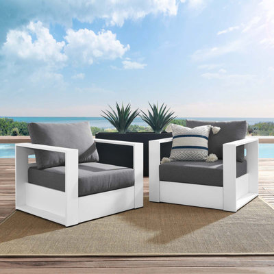 Ensemble de fauteuils d'extérieur en aluminium thermolaqué Tahoe par Modway