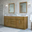 Athea Meuble-lavabo autoportant à double cuve avec plateau en marbre blanc avec dosseret-2001750066