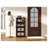 Retro Brown 5-Tier Folding Storage Cabinet with Wheels, Collapsible Plastic Storage Cabinet with Magnetic Door for Garage, Living Room Organization