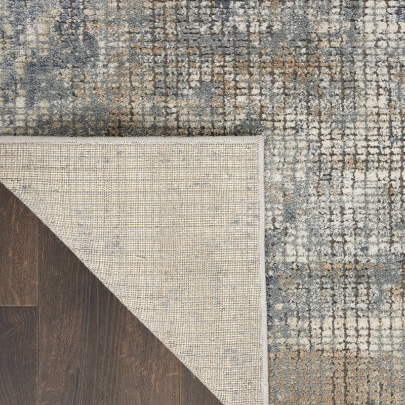 Adda Abstract Blue/Gray Area Rug, Rectangle 7'10" x 9'10"