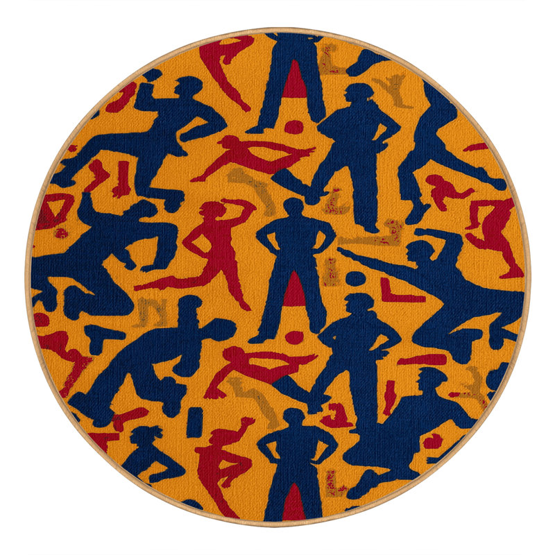 Washable Aerobics Sports Area Rug, Round 8'