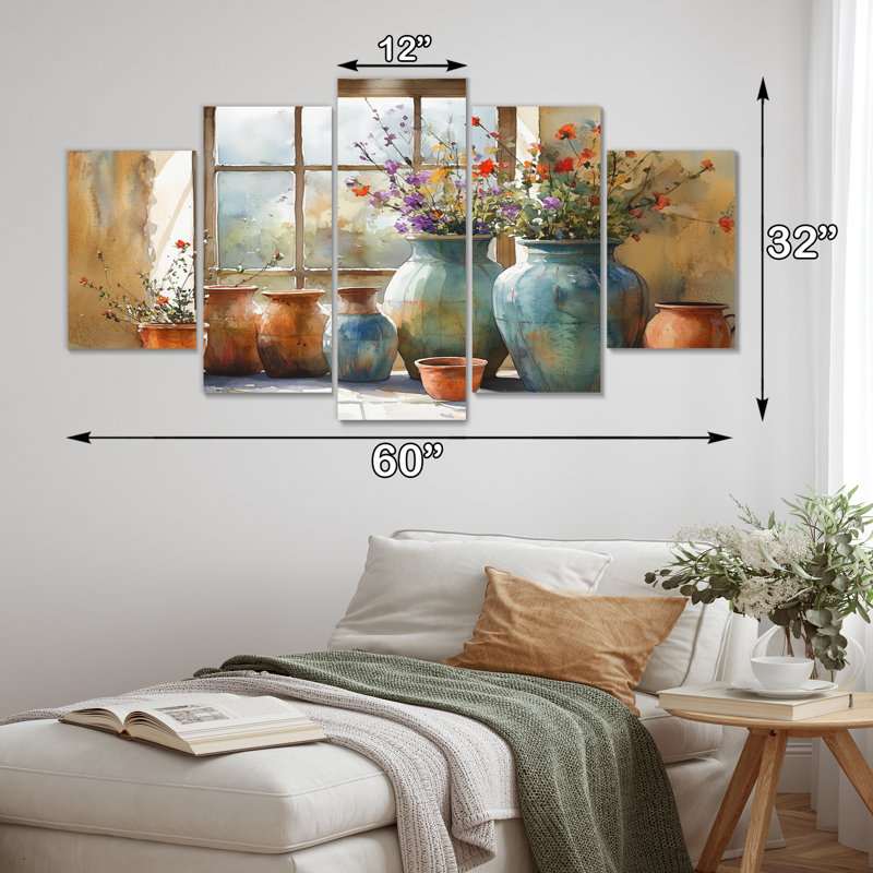 «Farm Pottery Earthy Color Simplicity I - Boho Pottery», ensemble d'art mural