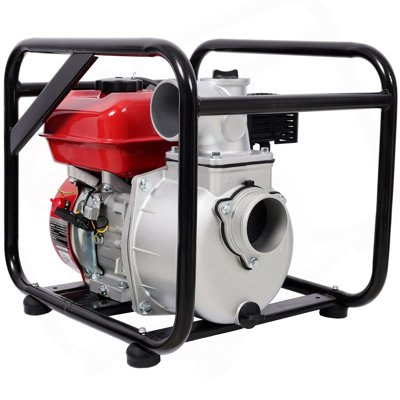Gas Engine Powered Water Pump 3" Inlet&Outlet,  Flow:264Gpm , 7HP Engine 212CC, EPA Certificated,  3In NPT Connector, With 25FT Flat Hose Outlet