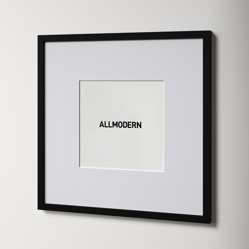 Capullo Wood Matte Picture Frame with Mat, 20" x 20", 11" x 14", Black