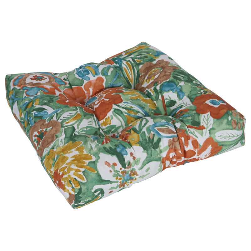 Coussin de chaise de salle à manger 19 pouces, Blanc / brume soleil rivière florale