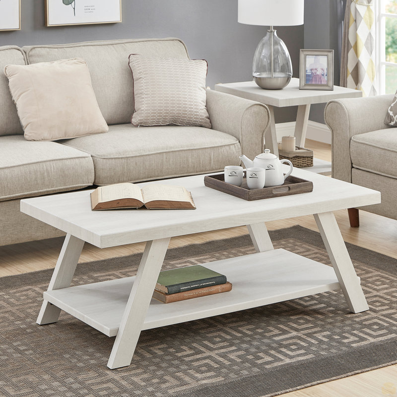 Table basse en bois, Blanc