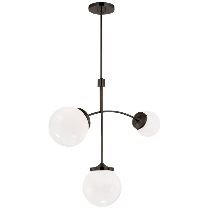 Prescott 3 - Light Chandelier, Bronze, White